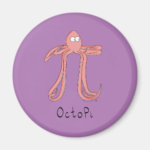 Octopus Pi Day Funny Tecknad Magnet