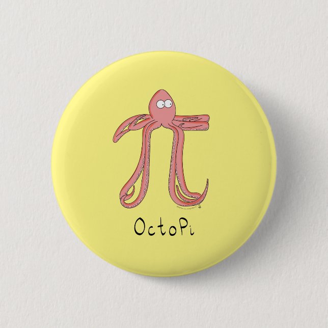 Octopus Pi Symbol Math Teacher Funny Knapp (Framsida)