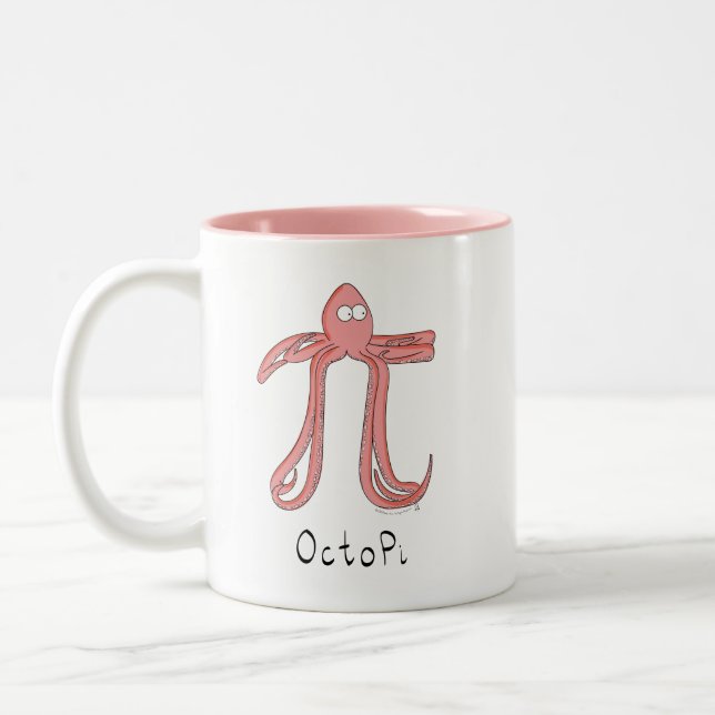 Octopus Pi Symbol Math Teacher Funny Två-Tonad Mugg (Vänster)