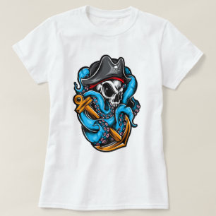 Octopus Pirat Skull T Shirt