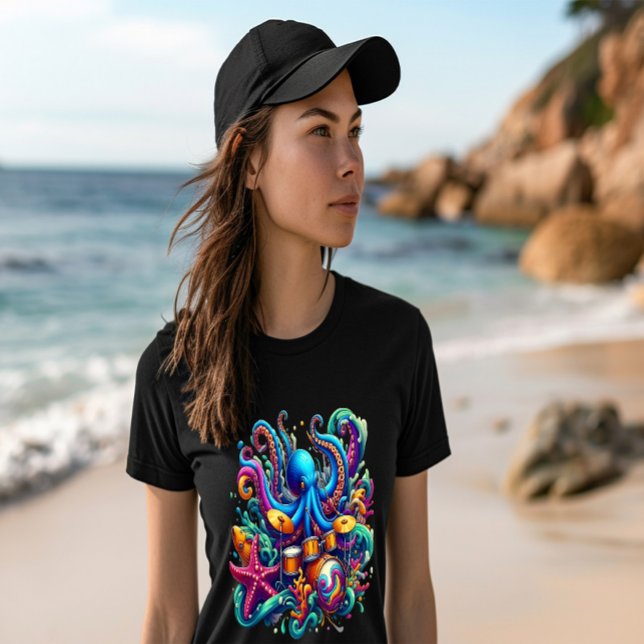 Octopus play-trummor Percussive Sea Symphony T Shirt (Skapare uppladdad)