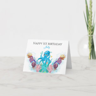 Octopus pojke Grattis på födelsedagen-kort Kort