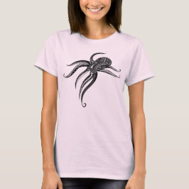 OCTOPUS POLYNESIAN TRIBAL Blk T Shirt