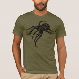 OCTOPUS POLYNESIAN TRIBAL Blk T Shirt