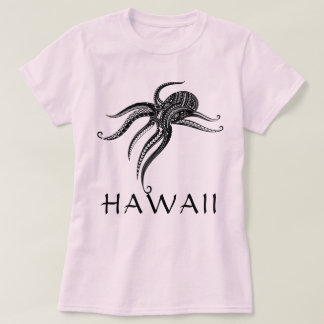 OCTOPUS POLYNESIAN TRIBAL HAWAII Blk T Shirt