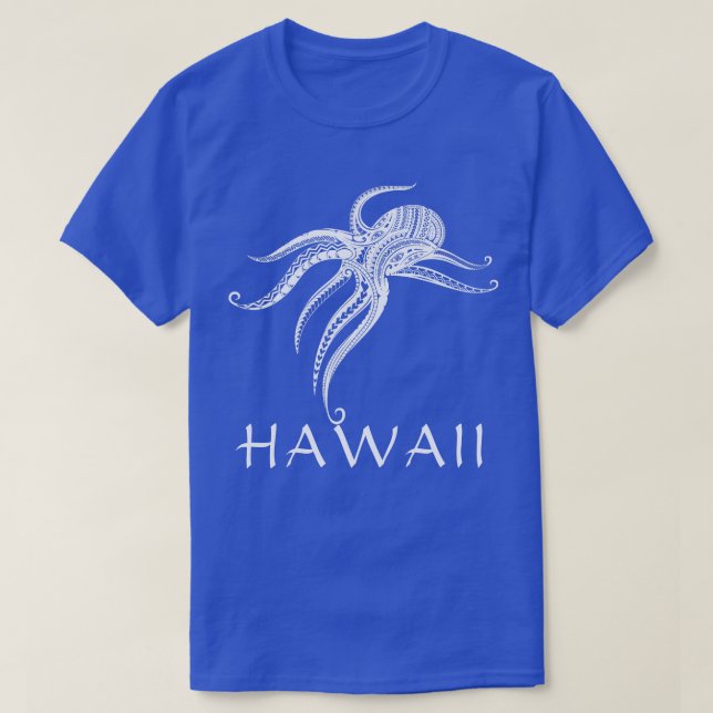 OCTOPUS POLYNESIAN TRIBAL HAWAII Wht T Shirt (Design framsida)