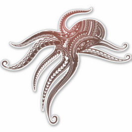 OCTOPUS POLYNESIAN TRIBAL KLISTERMÄRKEN