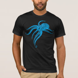 OCTOPUS POLYNESIAN TRIBAL LtBlue T Shirt