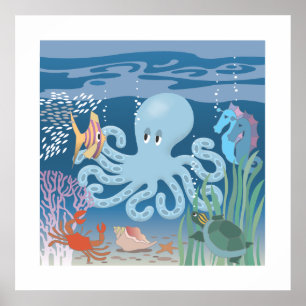 Octopus Poster 25 x 25