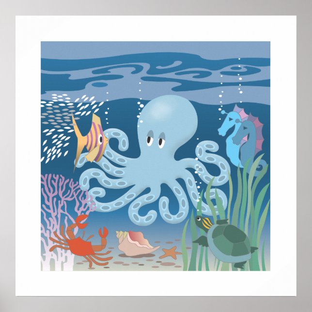 Octopus Poster 25 x 25 (Framsidan)