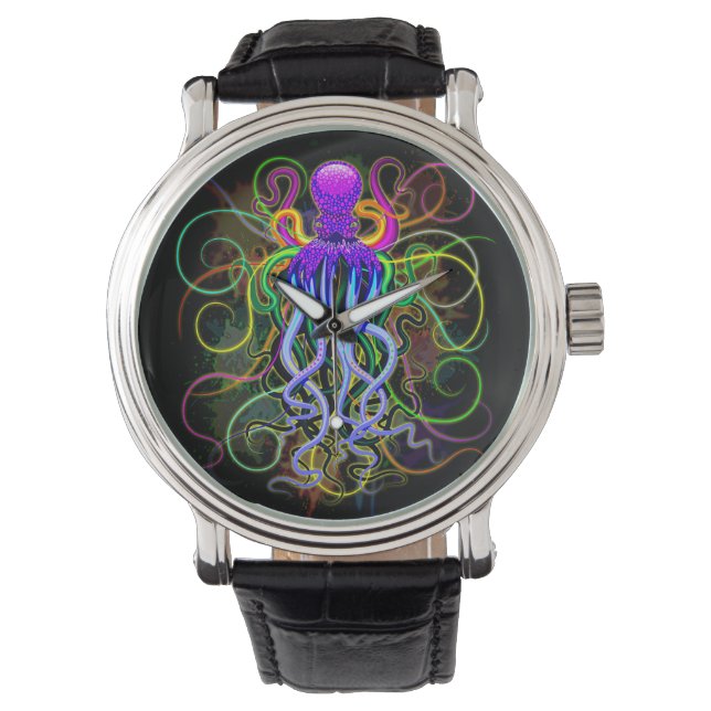 Octopus Psychedelic Luminescence Armbandsur (Framsida)