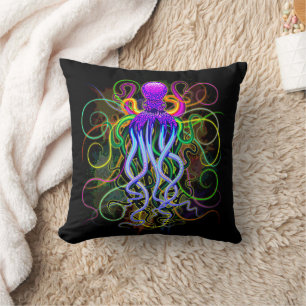 Octopus Psychedelic Luminescence Kudde