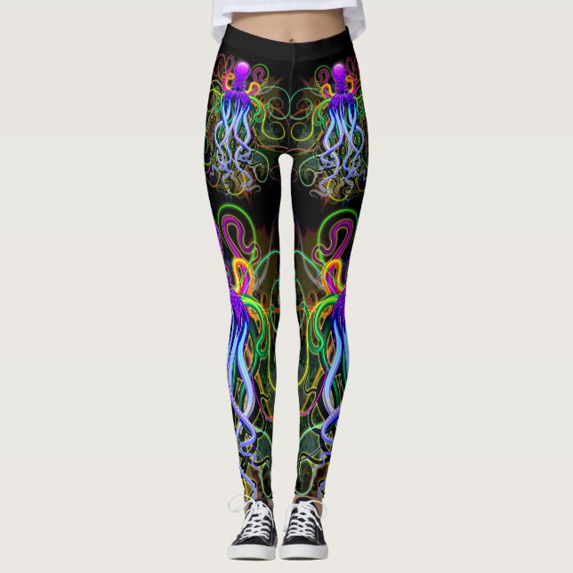 Octopus Psychedelic Luminescence Leggings (Framsida)