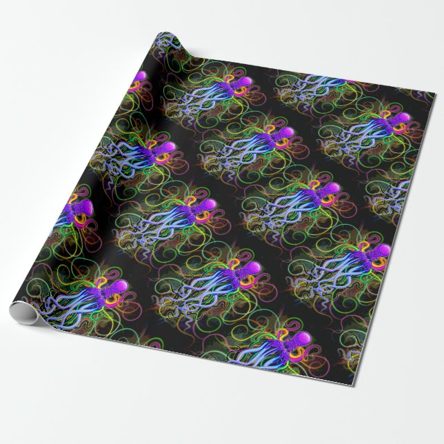 Octopus Psychedelic Luminescence Presentpapper (Utrullad)