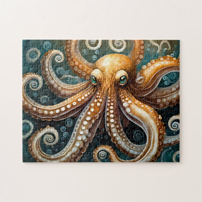Octopus Puzzle Art Easy hjärn Art Puzzle Photo Puz Pussel (Horisontell)