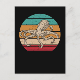 Octopus Retro Kraken Sea Animal Vykort