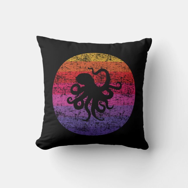 Octopus Retro Kudde (Framsida)