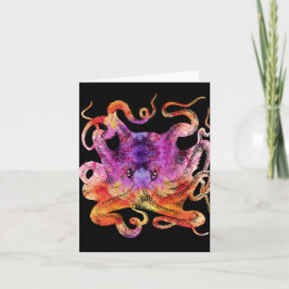 Octopus Retro Tie Dye Colorful Rainbow Watercolor Anteckningskort
