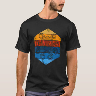 Octopus Retro Vintage 60s 70-tal Sunset Sea Animal T Shirt