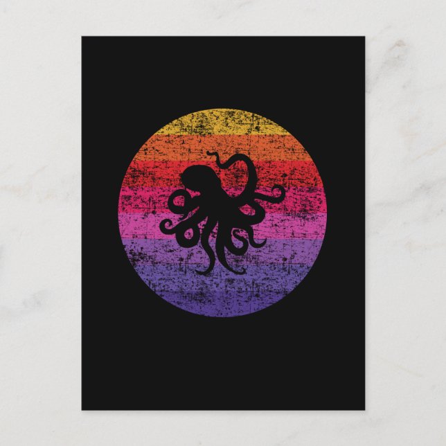 Octopus Retro Vykort (Framsida)