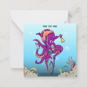 Octopus Riding a unicycle Anteckningskort