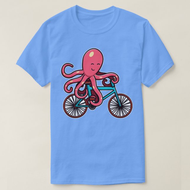 Octopus Riding Bicycle octopus-konstruktionsgåvor  T Shirt (Design framsida)