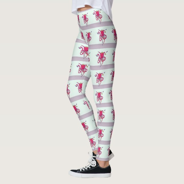 Octopus riding road bike leggings (Vänster)