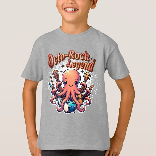 Octopus Rock musik Octo-Sten Legend T Shirt (Framsida)