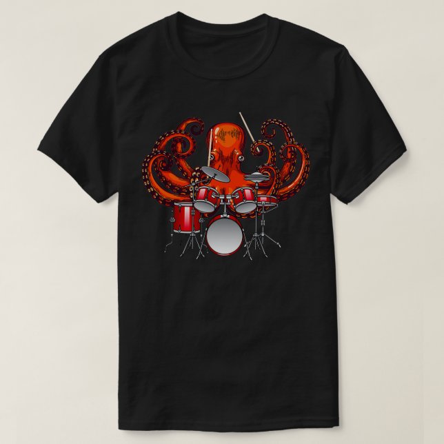 Octopus Rockstar som A T Shirt (Design framsida)