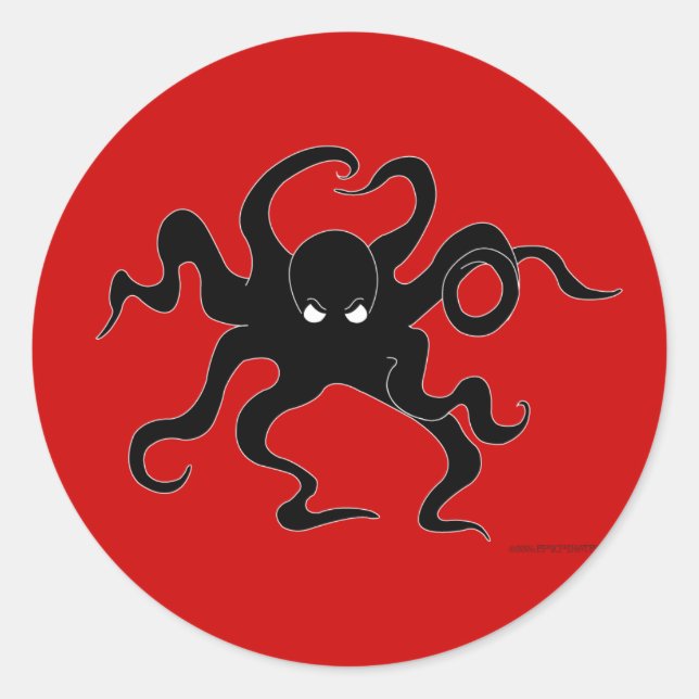 Octopus Runt Klistermärke (Framsida)