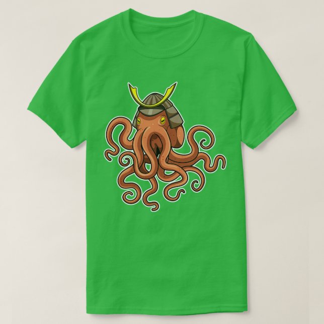 Octopus Samurai Martial Arts T Shirt (Design framsida)
