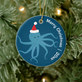 Octopus Santa God jul Julgransprydnad Keramik