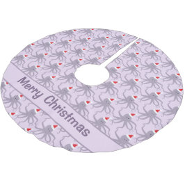 Octopus Santa Hat Lila jul Julgransmatta Borstad Polyester