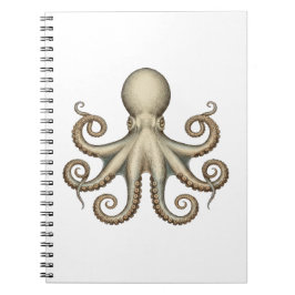 Octopus scientific diagram unique artwork retro  anteckningsbok