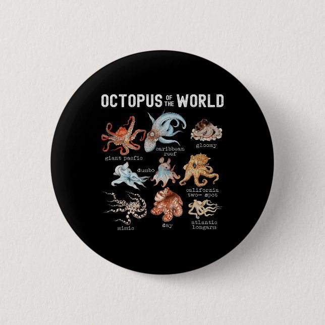 Octopus Sea Animals från Octopus Älskare Knapp (Framsida)