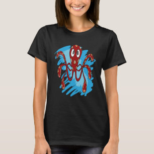OCTOPUS SEA DJUR MARINE OCEAN OCTOPUS RED SPOTS T SHIRT
