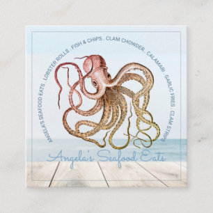Octopus Sea Food Lastbil Fyrkantigt Visitkort