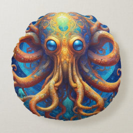 Octopus Sea Life Rund Kudde