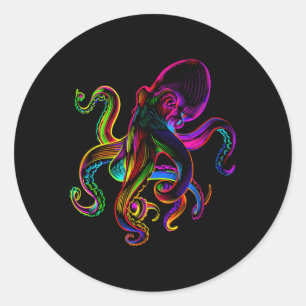 Octopus Sea Monster Krakens Jellyfish Sea Animal Runt Klistermärke