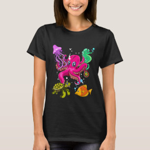 Octopus Seahorse Turtle Jellyfish Squad Cute Anima T Shirt