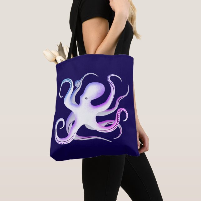 Octopus Silhouette Art Tygkasse (Närbild)
