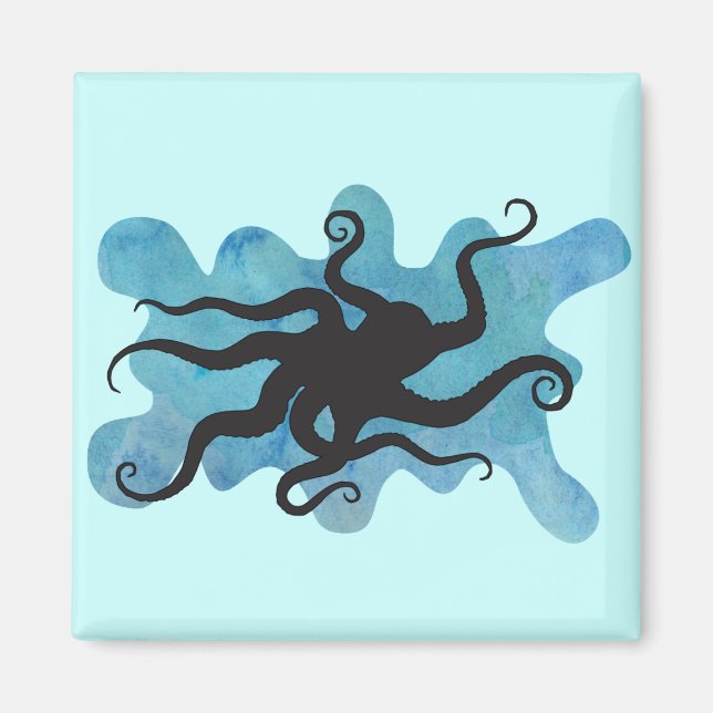 Octopus silhouette magnet (Framsidan)