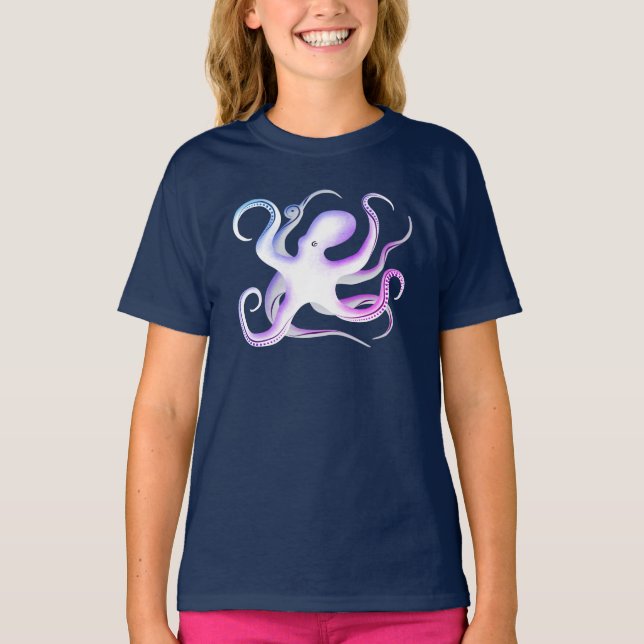 Octopus Silhouette T Shirt (Framsida)