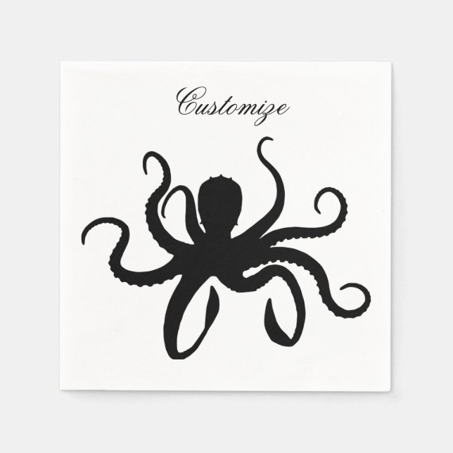 Octopus Silhouette Thunder_Cove Pappersservett (Framsidan)