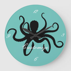 Octopus Silhouette Thunder_Cove Stor Klocka