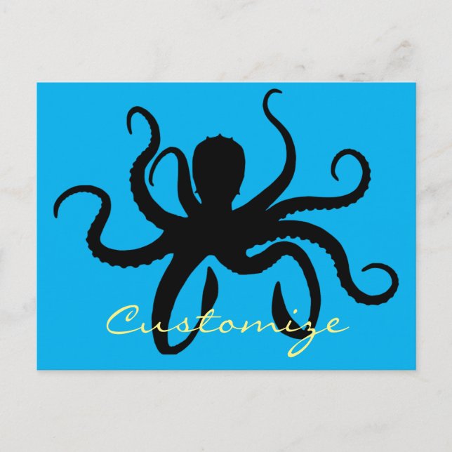 Octopus Silhouette Thunder_Cove Vykort (Framsida)