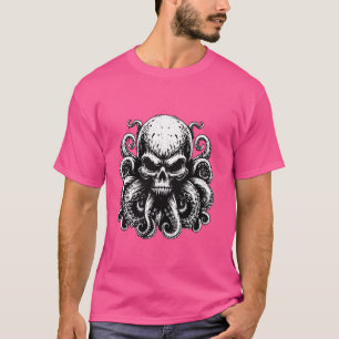 Octopus Skull Monster Kraken Cthulhu Skull för man T Shirt