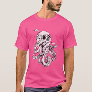 Octopus Skull Monster Kraken Cthulhu Skull för man T Shirt