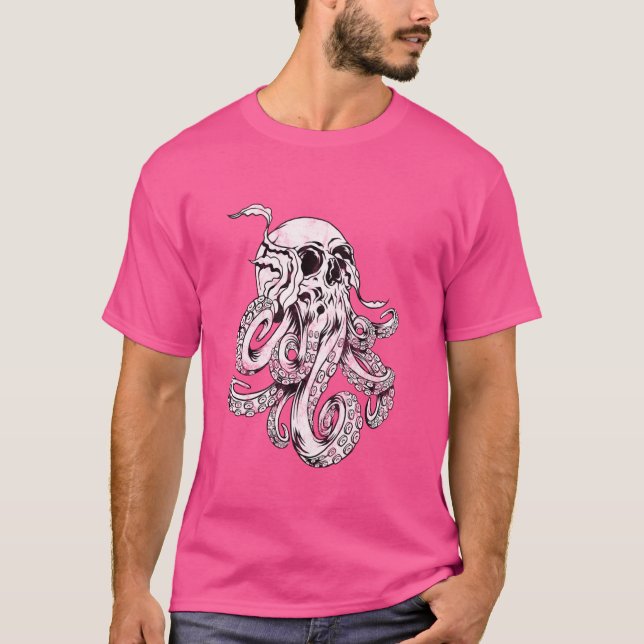 Octopus Skull Monster Kraken Cthulhu Skull för man T Shirt (Framsida)