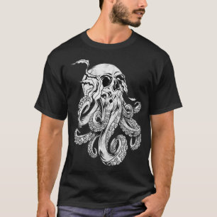 Octopus Skull Monster Kraken Cthulhu Skull för man T Shirt